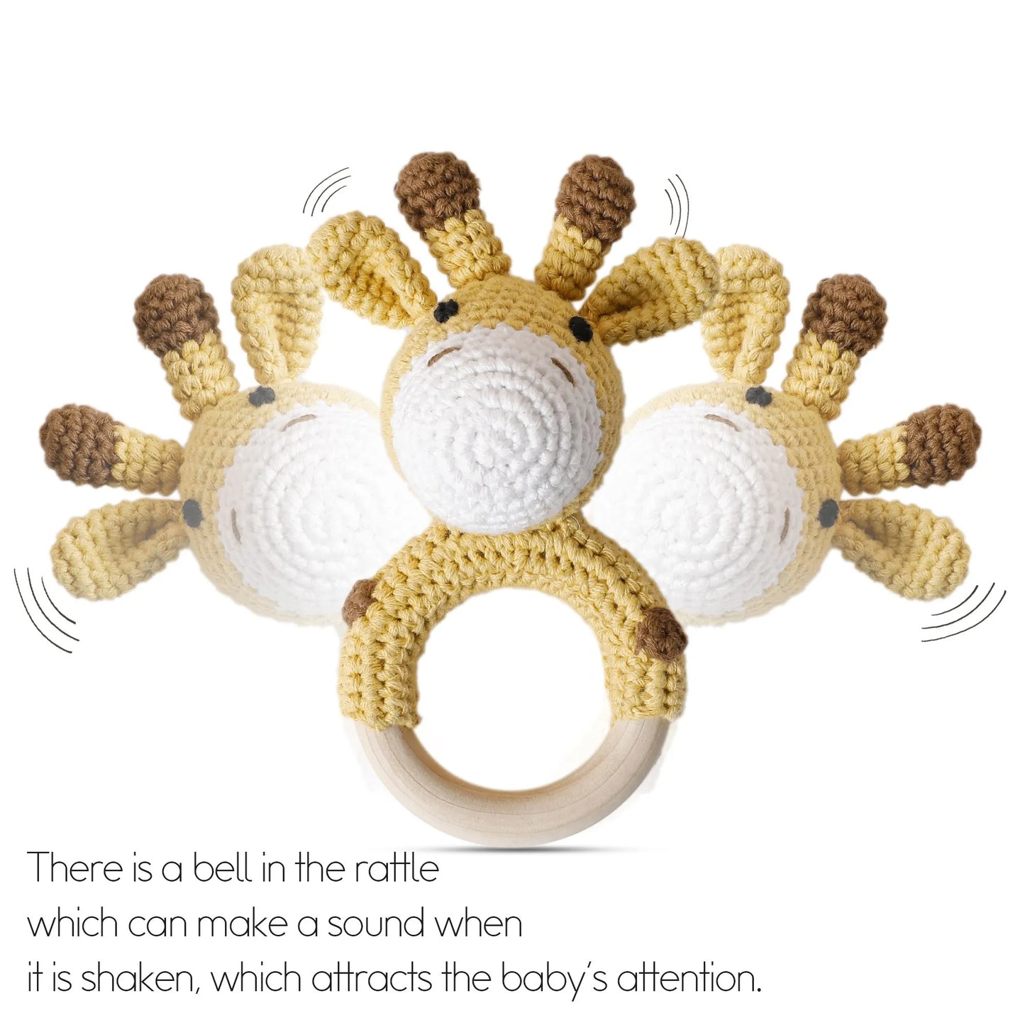Crochet Bunny Rattle Teether | Wooden Ring Baby Gym Mobile | USA Australia