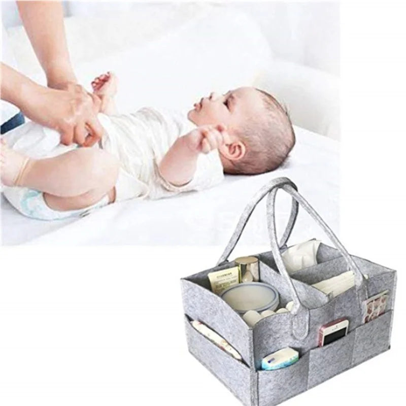 Baby Diaper Wipes Bag Caddy Infant Nappy Organizer Basket Nursery Storage Durabl