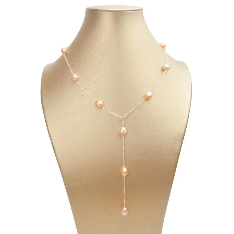 ASHIQI 925 Sterling Silver Baroque Pearl Necklace | Vintage Handmade | USA Australia