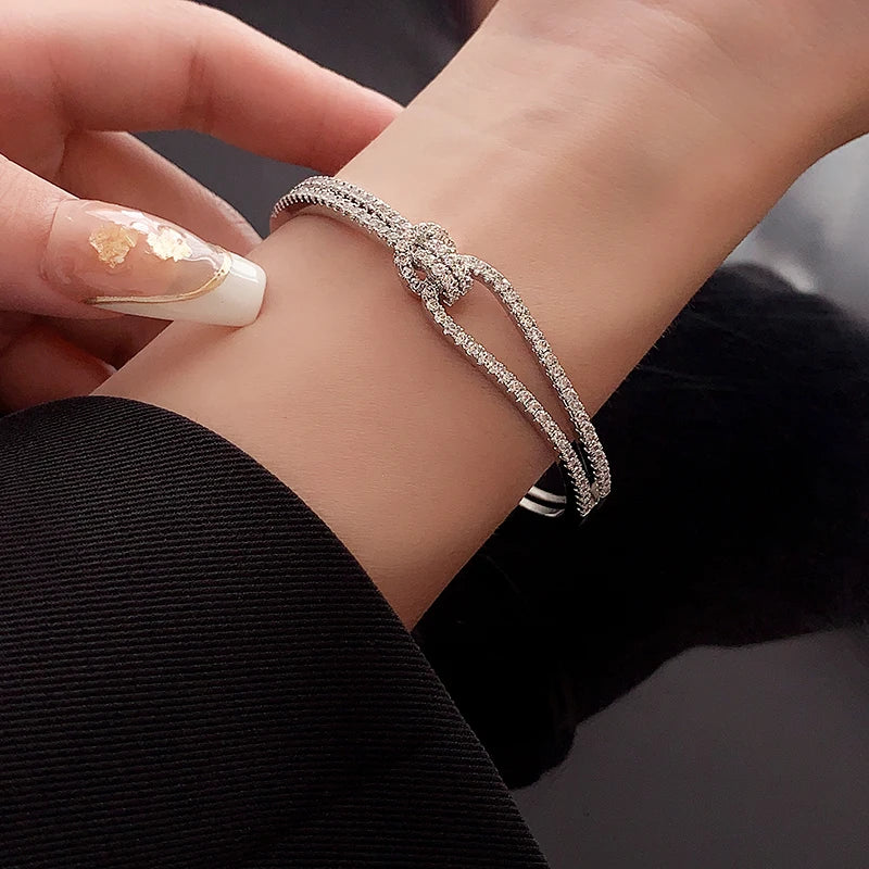 Full Zircon Cuff Bracelet | Gold Plated Copper Minimalist Bangle | USA Australia