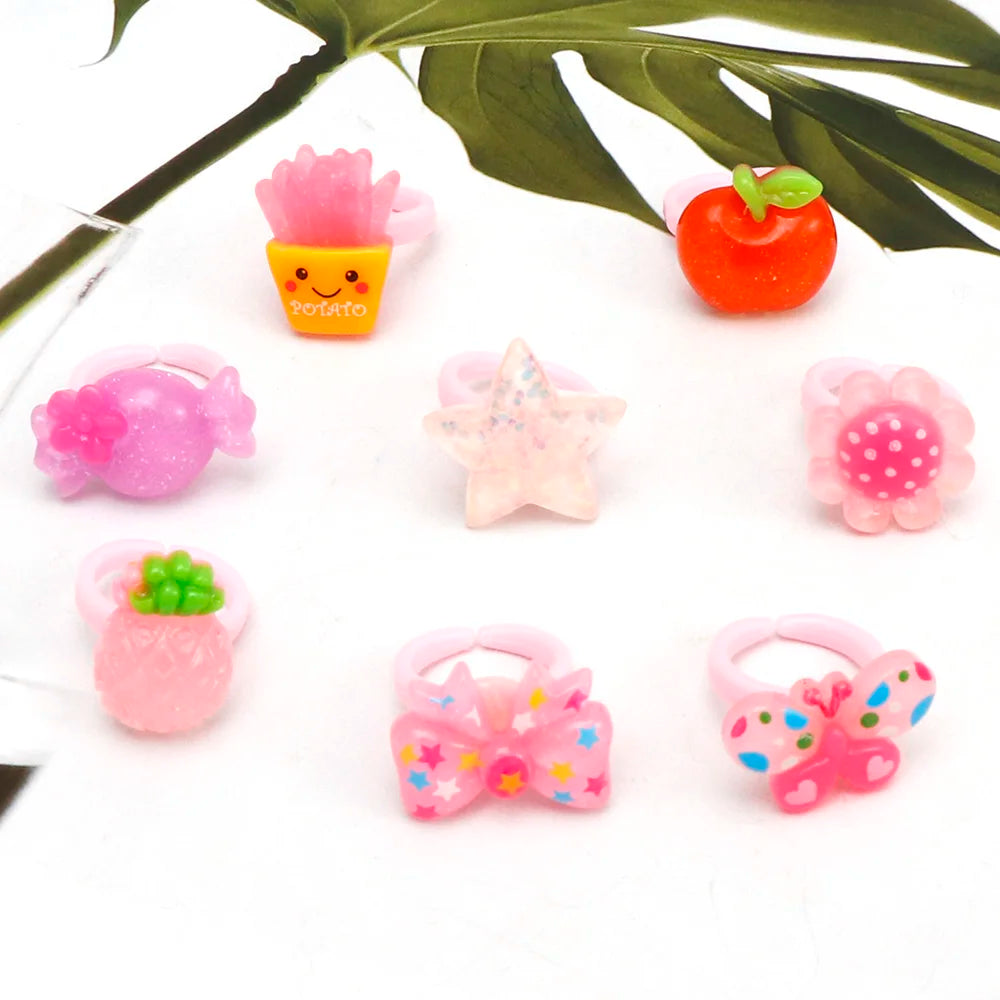 20 Pcs Kids Rings Set | Flower Animal Princess Rings for Girls | Party Favors | USA