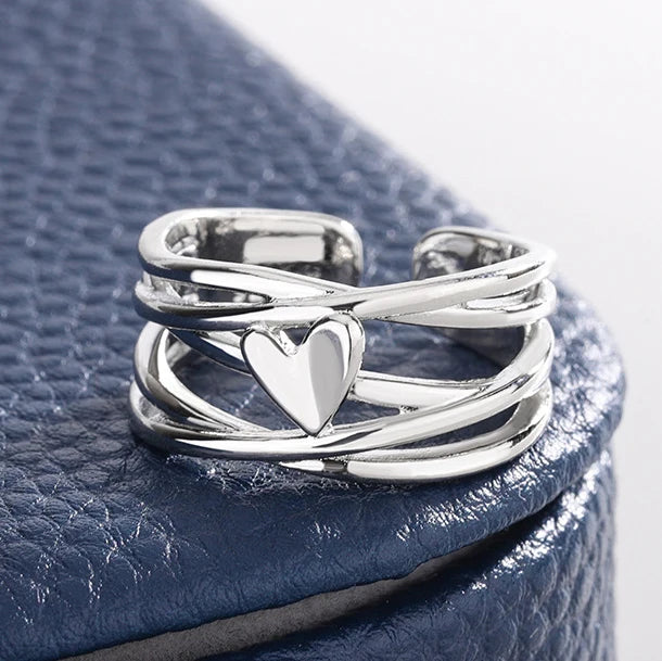 Sterling Silver Flower Lace Ring | CZ Adjustable Korean Fashion | Women | USA