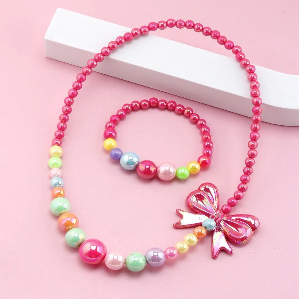 DIY Candy Bead Necklace Bracelet Set for Girls | Colorful Kids Jewelry | Ships USA & Australia