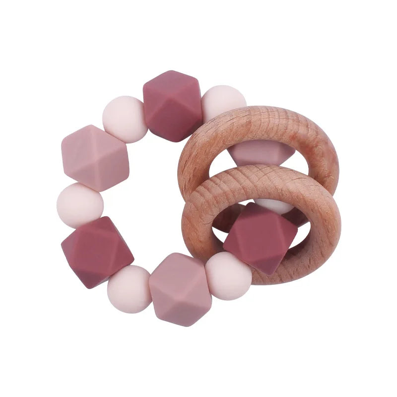 Custom Name Pacifier Holder Chain | Wooden Clip Silicone Teether | USA Australia