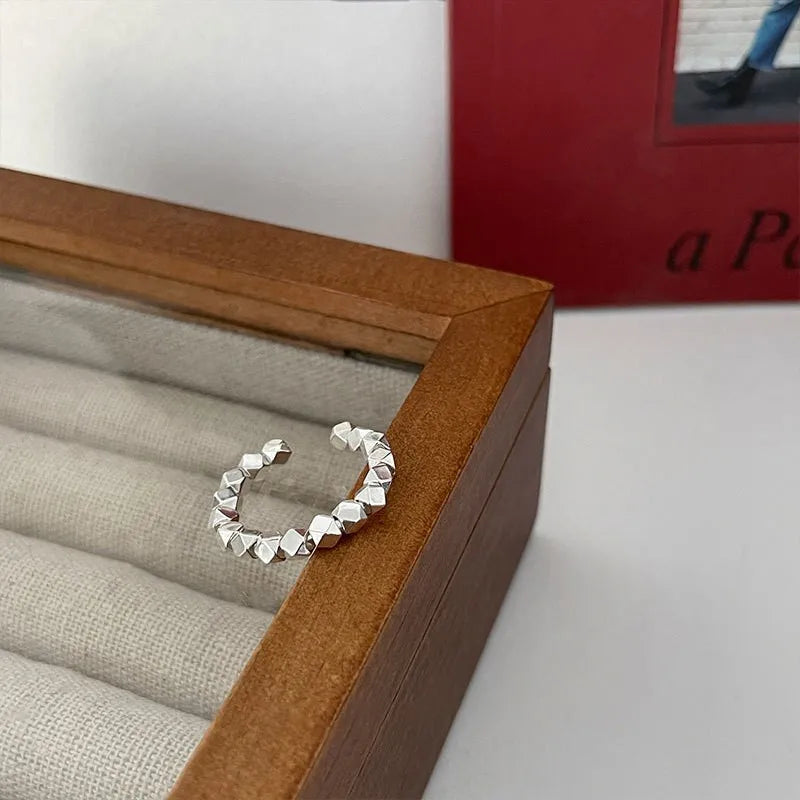 Sterling Silver Flower Bow Ring - Love Combination Adjustable Design