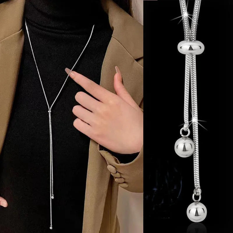 Vintage Crystal Sweater Chain 2025 | Water Drop Long Necklace | Wedding Party