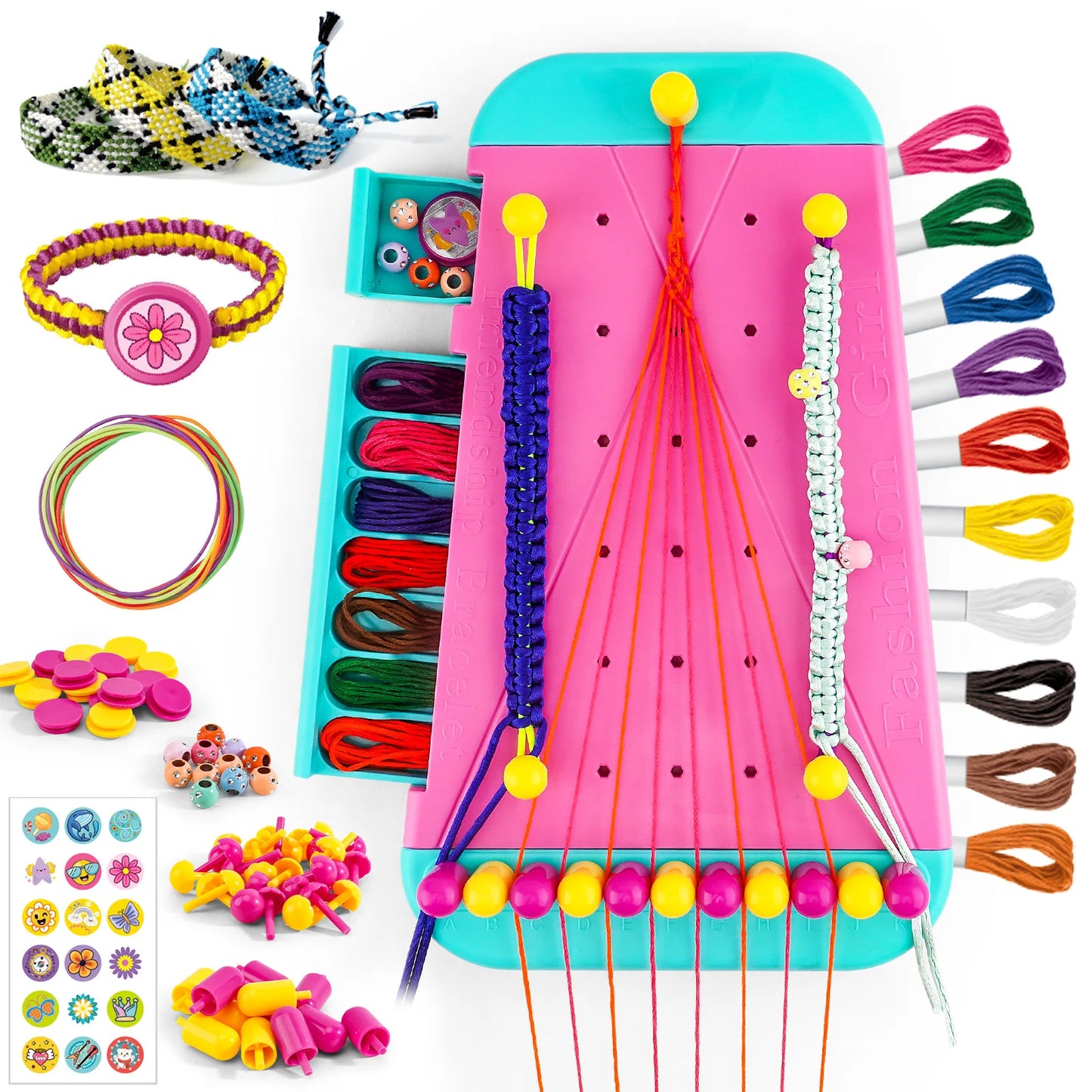 Friendship Bracelet Making Kit for Girls | Arts Crafts String Maker | Birthday Gift | USA