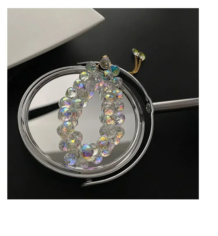 Transparent Crystal Bracelet for Kids | Shiny Stone Beads Elastic Bangle | USA