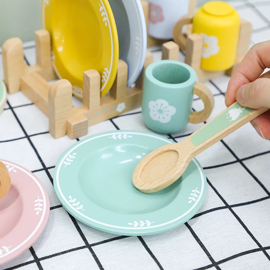 Wooden Kitchen Play Set | Educational Pretend Play Toy for Kids | USA Australia