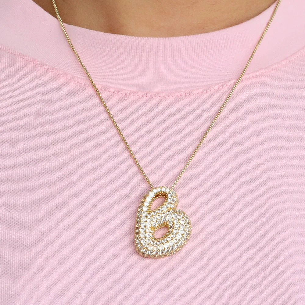 Personalized Initial Letter Necklace | Sparkly CZ Zircon Pendant | USA Australia