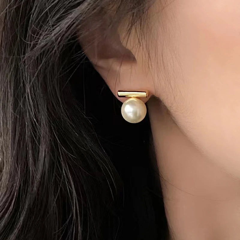 French Minimalist Grey Pearl Pendant Earrings - 2025 Fashion Jewelry