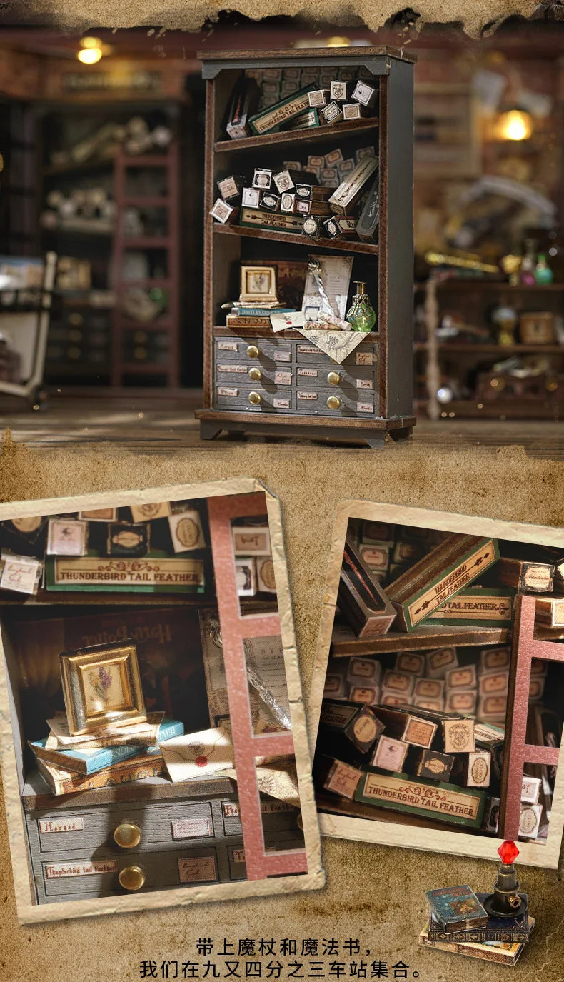 DIY Wooden Dollhouse Miniature | Magic Shop Retro Home Model | USA Australia