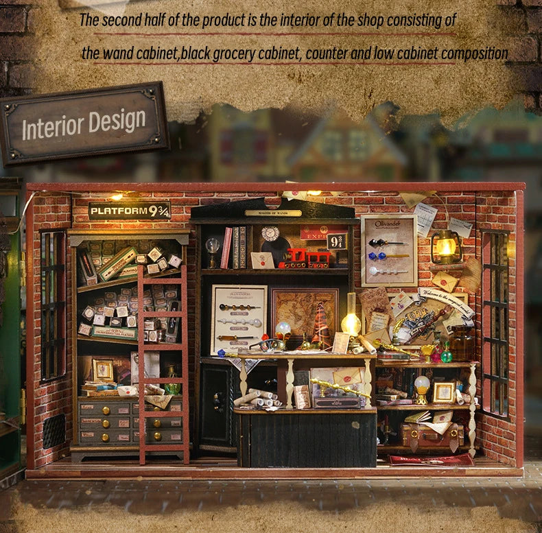 DIY Wooden Dollhouse Miniature | Magic Shop Retro Home Model | USA Australia