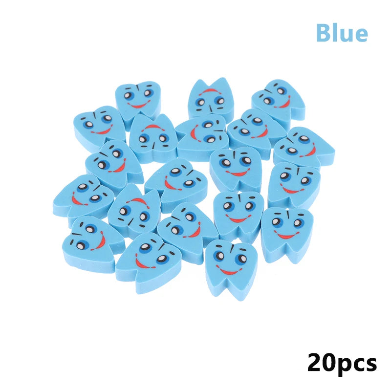 20 Pcs/Bag Molar Shaped Tooth Rubber Erasers Dentist Dental Clinic School Gift Student Rubber