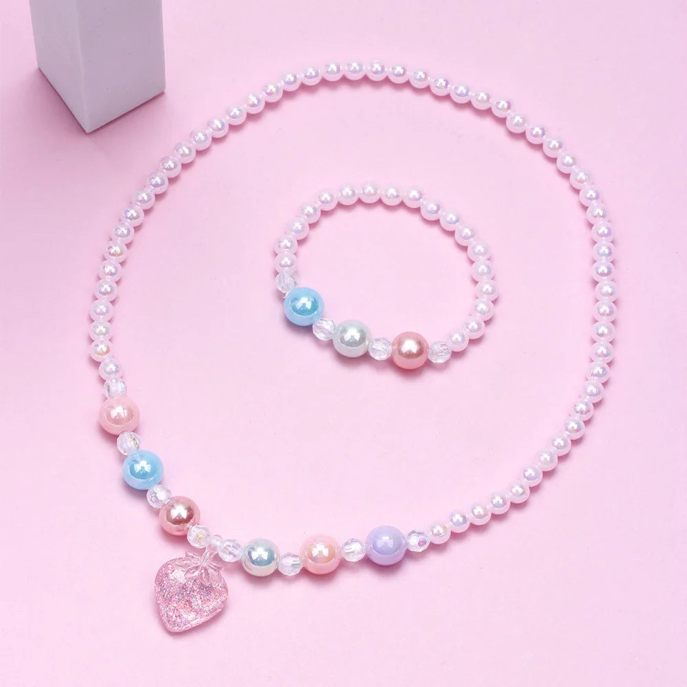 DIY Candy Bead Necklace Bracelet Set for Girls | Colorful Kids Jewelry | Ships USA & Australia
