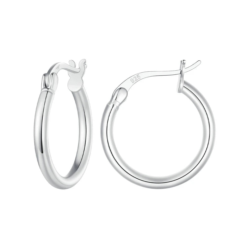 Classic Sterling Silver Hoop Earrings - Bold Hypoallergenic Hoops