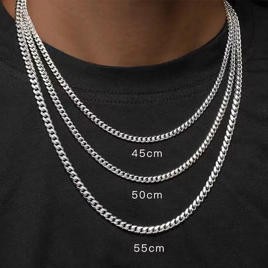 Punk Cuban Chain Necklace | Stainless Steel Curb Link Choker | Women Men | USA