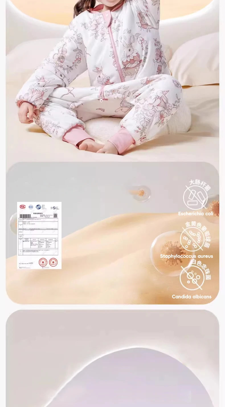 AIBEDILA Kids Onesie Boys Girls Long Sleeve Bamboo Cotton Pajamas Children Winter Cartoon Pyjama Baby Sleepwear Sleeping Bag