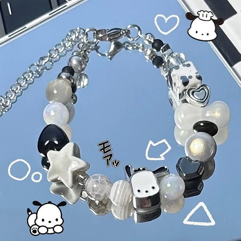 Hello Kitty Sanrio Bracelet | Cute Bell Beaded Charm | Women's Fashion | USA
