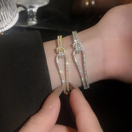 Full Zircon Cuff Bracelet | Gold Plated Copper Minimalist Bangle | USA Australia