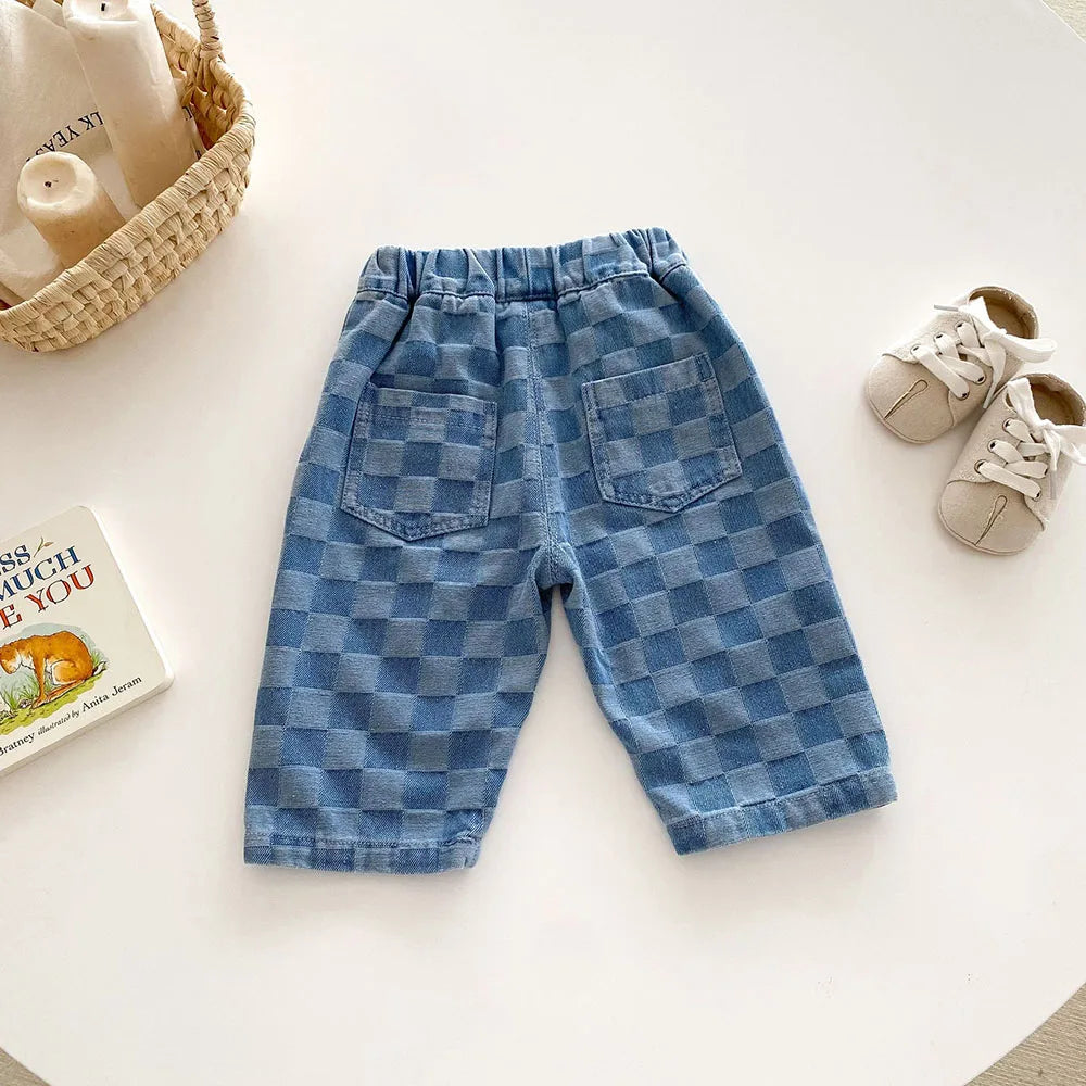 Solid Color Kids Pants - Elastic Waist Casual Trousers (1-6 Years)