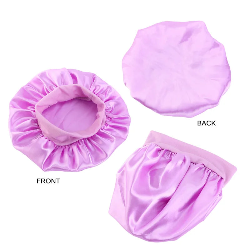 Kids Satin Night Sleep Cap | Wide Band Elastic Turban | Boys Girls | USA