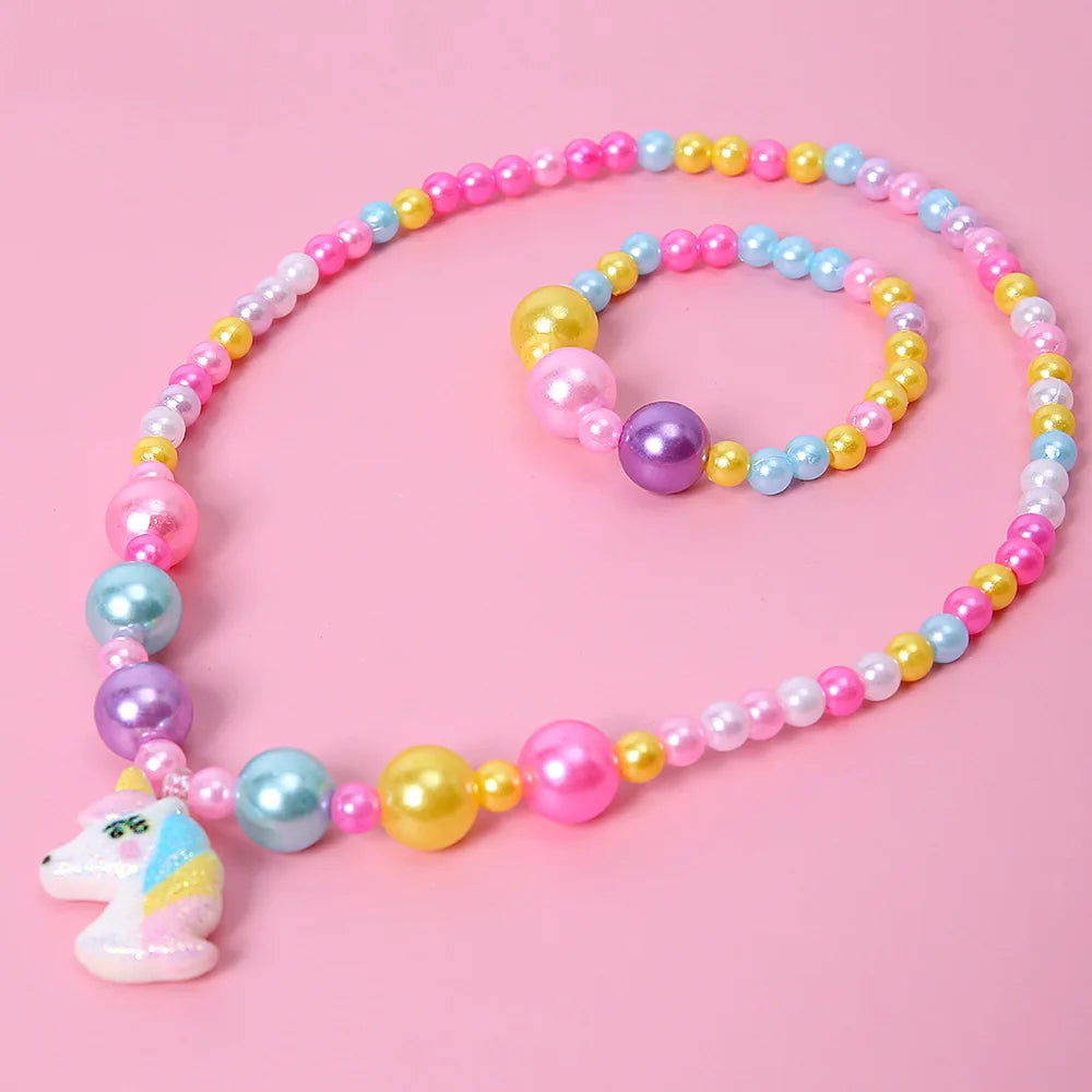DIY Candy Bead Necklace Bracelet Set for Girls | Colorful Kids Jewelry | Ships USA & Australia