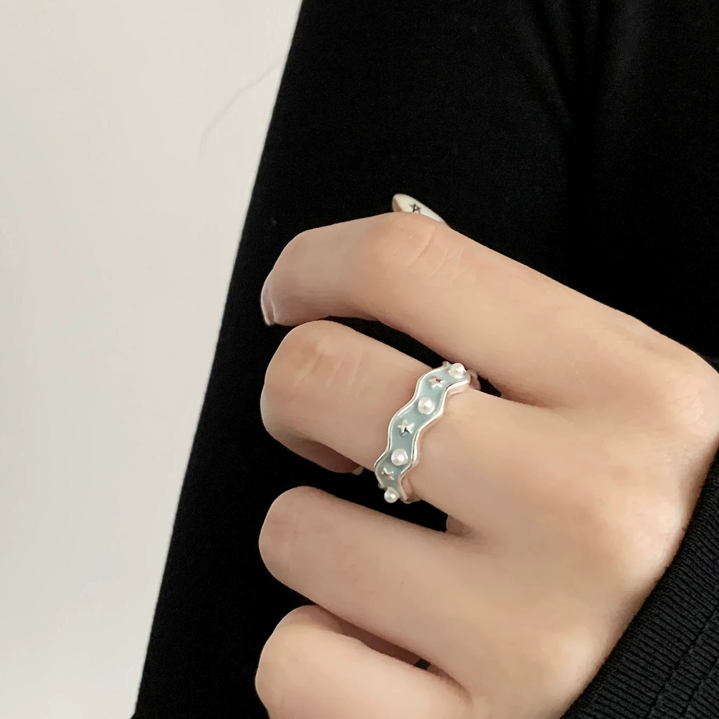 Sterling Silver Flower Lace Ring | CZ Adjustable Korean Fashion | Women | USA