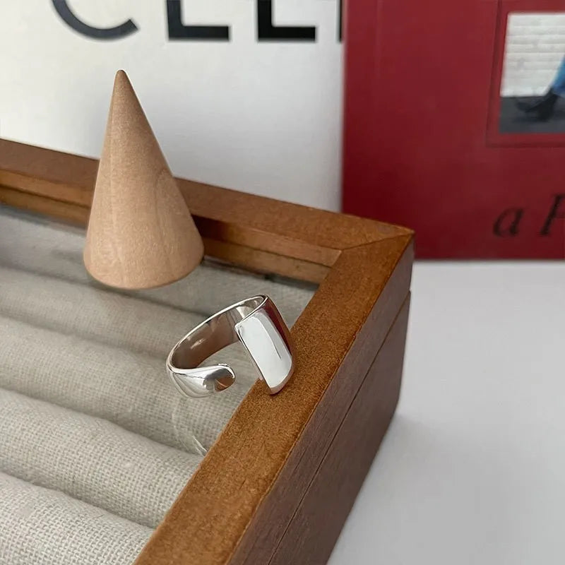 Sterling Silver Flower Bow Ring - Love Combination Adjustable Design