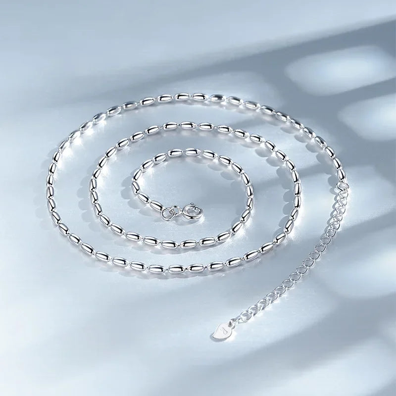 925 Sterling Silver Geometric Beads Necklace | Delicate Choker | USA Australia