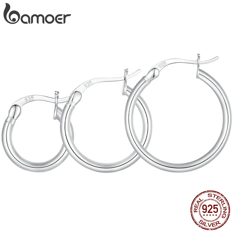 Classic Sterling Silver Hoop Earrings - Bold Hypoallergenic Hoops