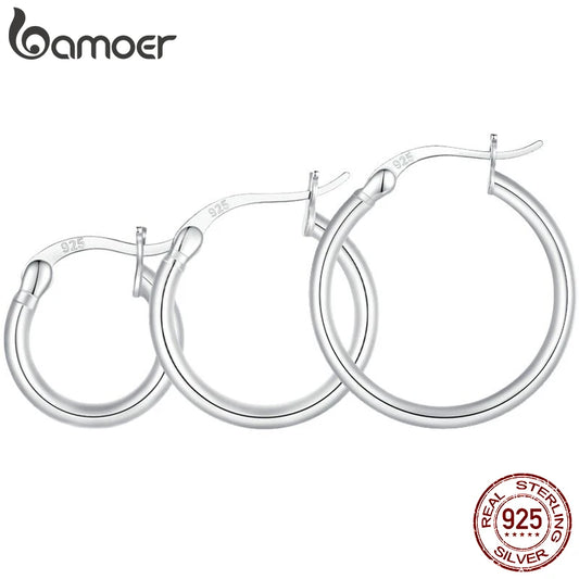 Classic Sterling Silver Hoop Earrings - Bold Hypoallergenic Hoops