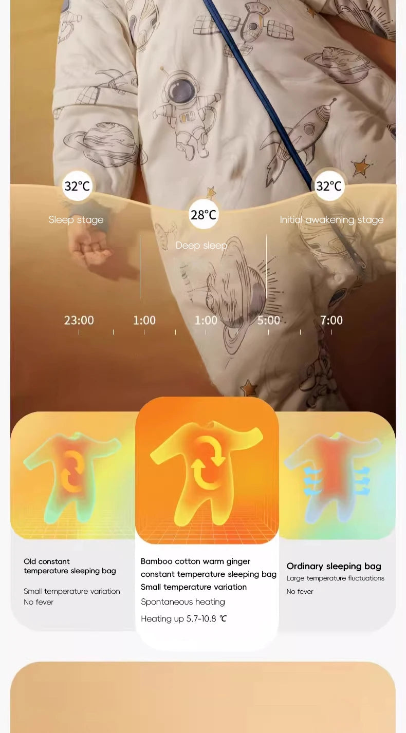 AIBEDILA Kids Onesie Boys Girls Long Sleeve Bamboo Cotton Pajamas Children Winter Cartoon Pyjama Baby Sleepwear Sleeping Bag