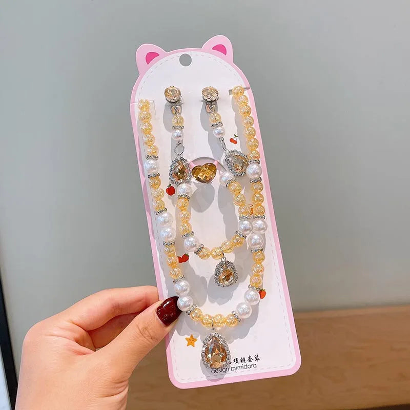 Princess Jewelry Set for Girls - Necklace Earrings Bracelet Ring | Ships to USA & Australia