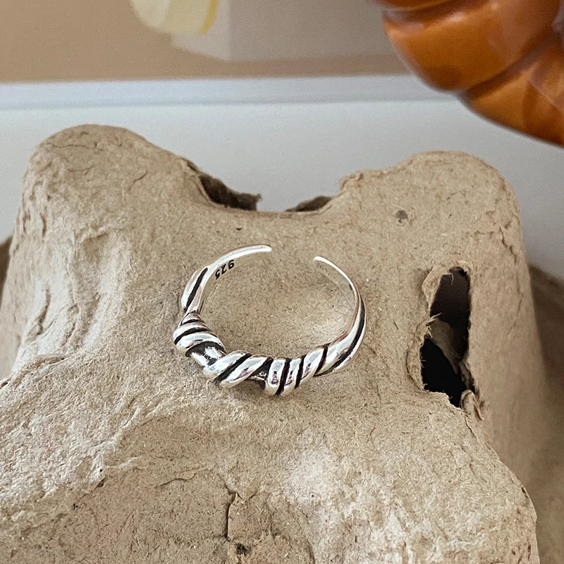 Sterling Silver Flower Bow Ring - Love Combination Adjustable Design