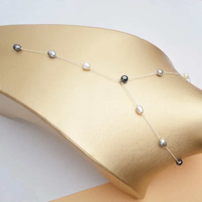 ASHIQI 925 Sterling Silver Baroque Pearl Necklace | Vintage Handmade | USA Australia