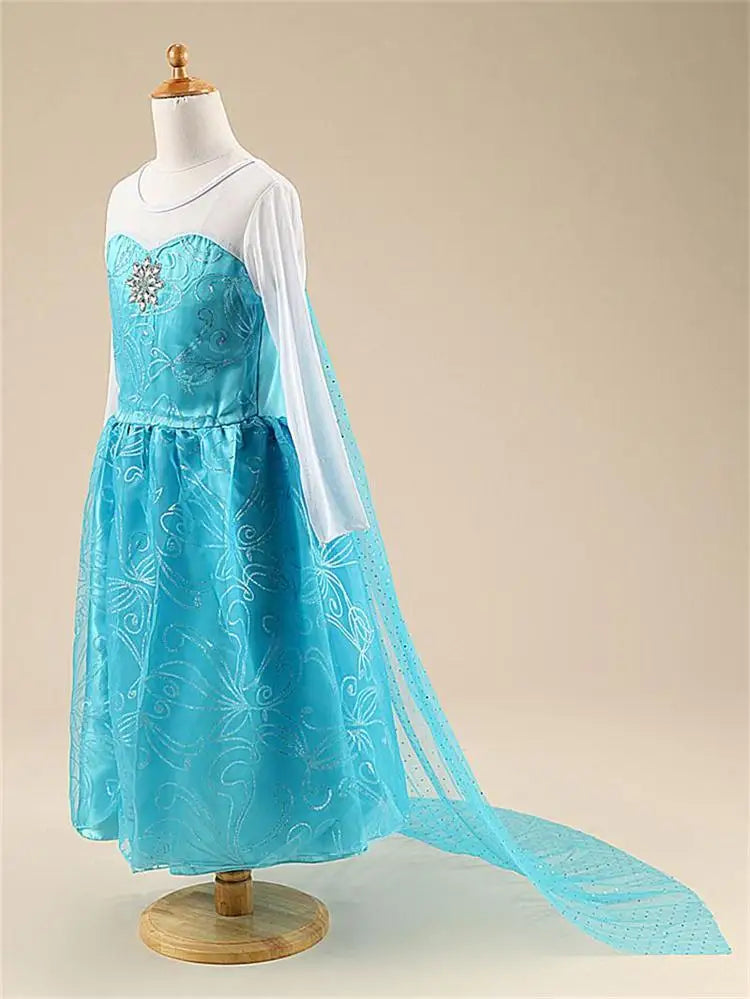 Girls Snow Queen Elsa Costume | Frozen Princess Dress 2025 | Carnival Party | USA