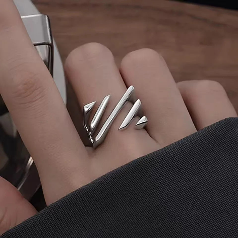 Sterling Silver Flower Bow Ring - Love Combination Adjustable Design
