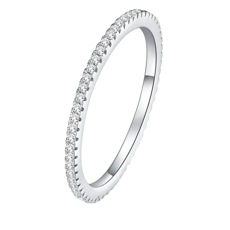 CZ Eternity Ring - White Gold Plated Sterling Silver Band