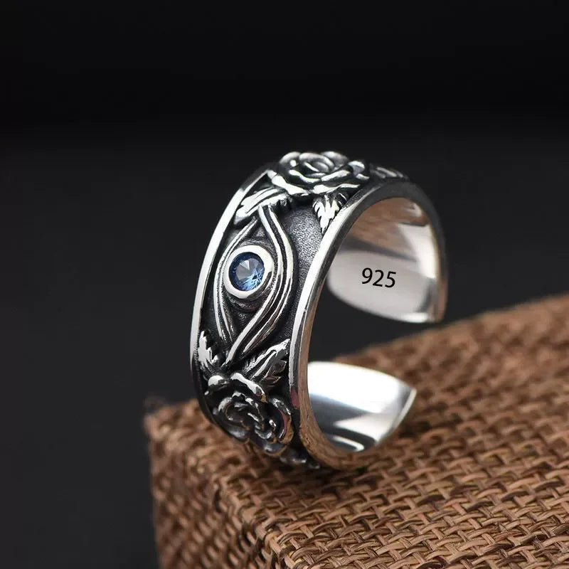 Sterling Silver Flower Lace Ring | CZ Adjustable Korean Fashion | Women | USA