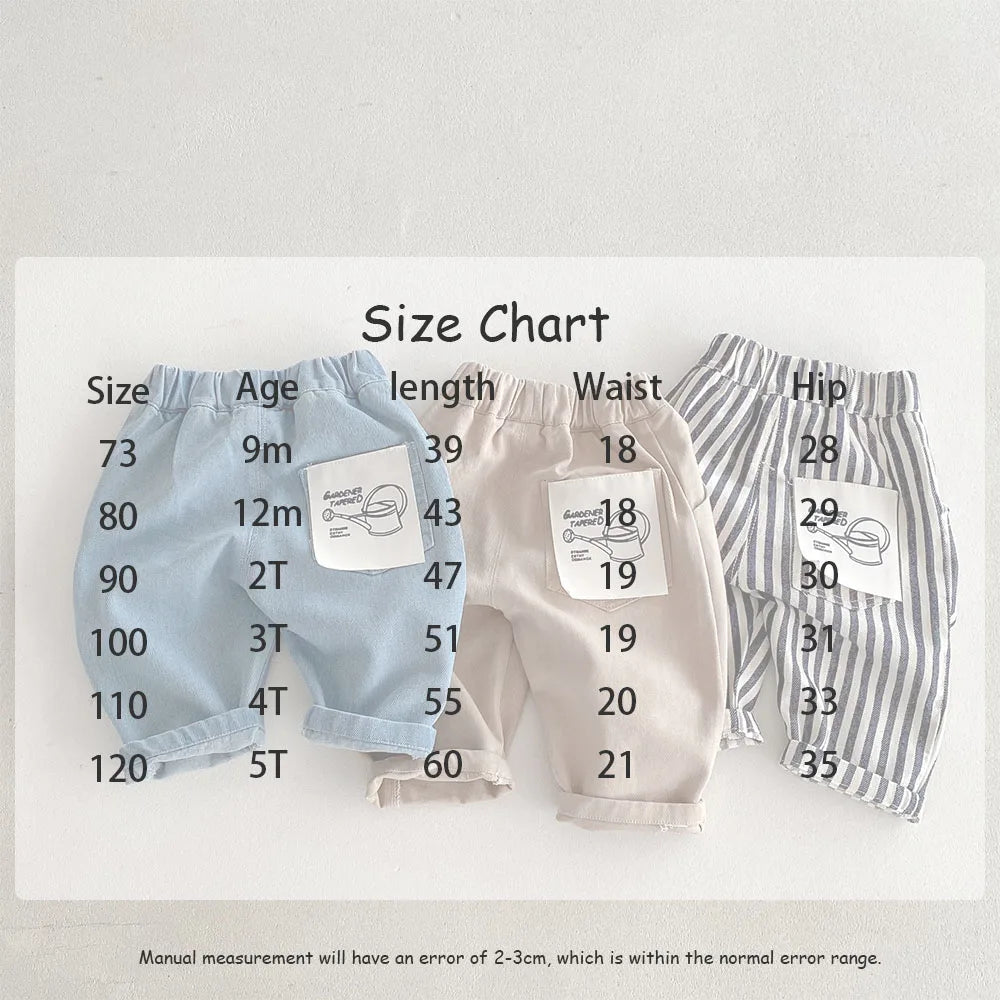 Solid Color Kids Pants - Elastic Waist Casual Trousers (1-6 Years)