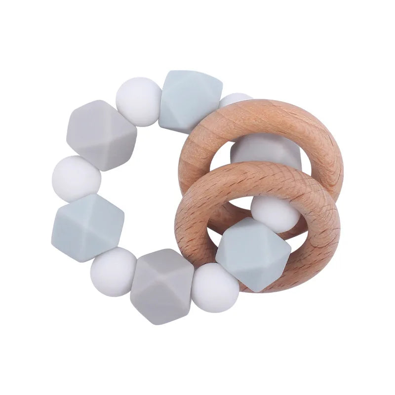 Custom Name Pacifier Holder Chain | Wooden Clip Silicone Teether | USA Australia