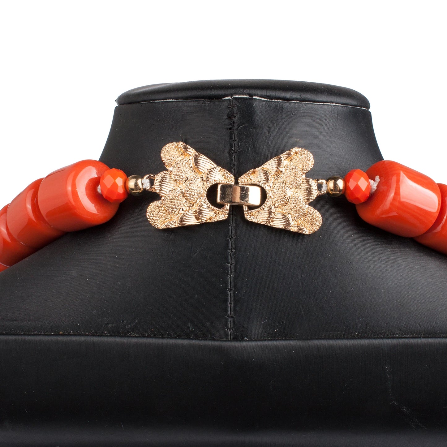 Original Nigerian Jewelry Sets for Men without Earrings,Orange Resin Beads,Chunky Choker Necklace,African Wedding Beads