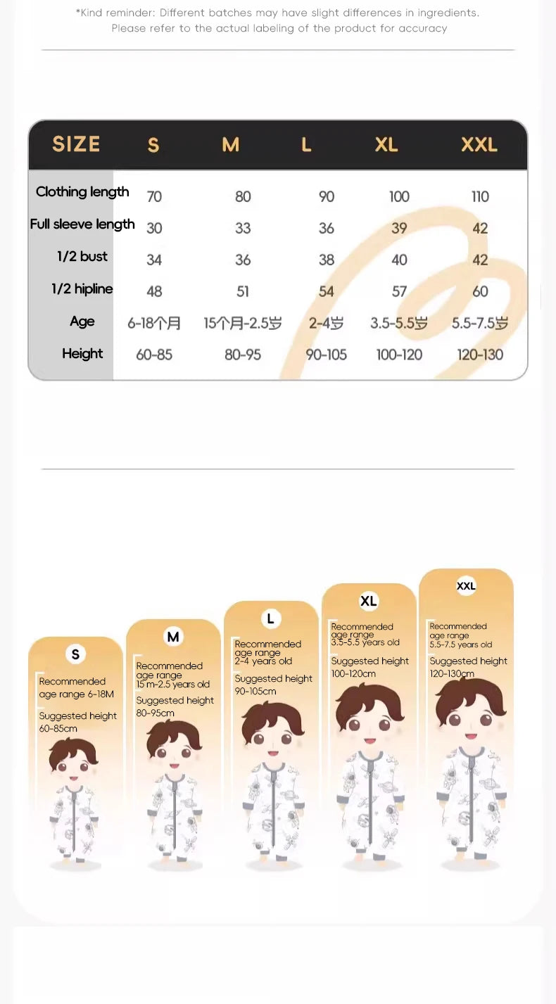 AIBEDILA Kids Onesie Boys Girls Long Sleeve Bamboo Cotton Pajamas Children Winter Cartoon Pyjama Baby Sleepwear Sleeping Bag