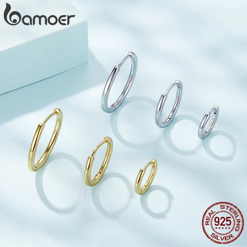 Minimalist Huggie Hoop Earrings - 18K Gold Plated Sterling Silver