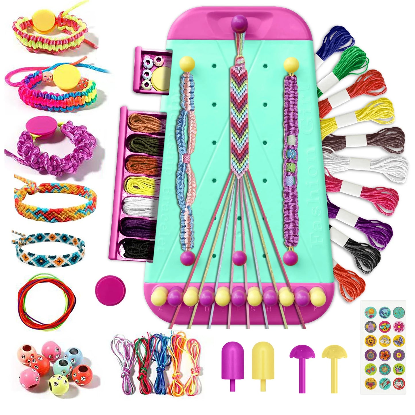Friendship Bracelet Making Kit for Girls | Arts Crafts String Maker | Birthday Gift | USA