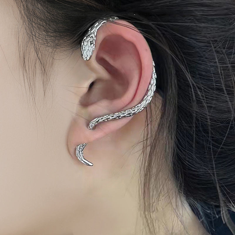 Gothic Snake Ear Clip Earrings - Winding Hip-Hop Party Charm