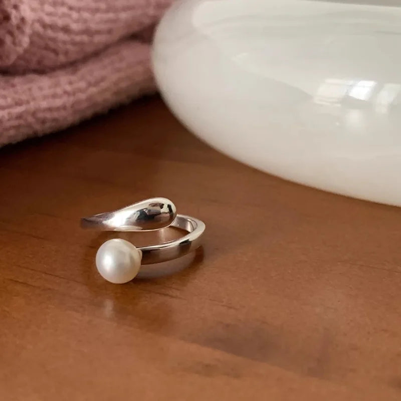 Sterling Silver Flower Bow Ring - Love Combination Adjustable Design