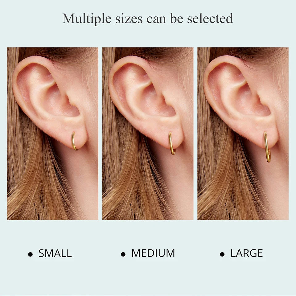 Minimalist Huggie Hoop Earrings - 18K Gold Plated Sterling Silver