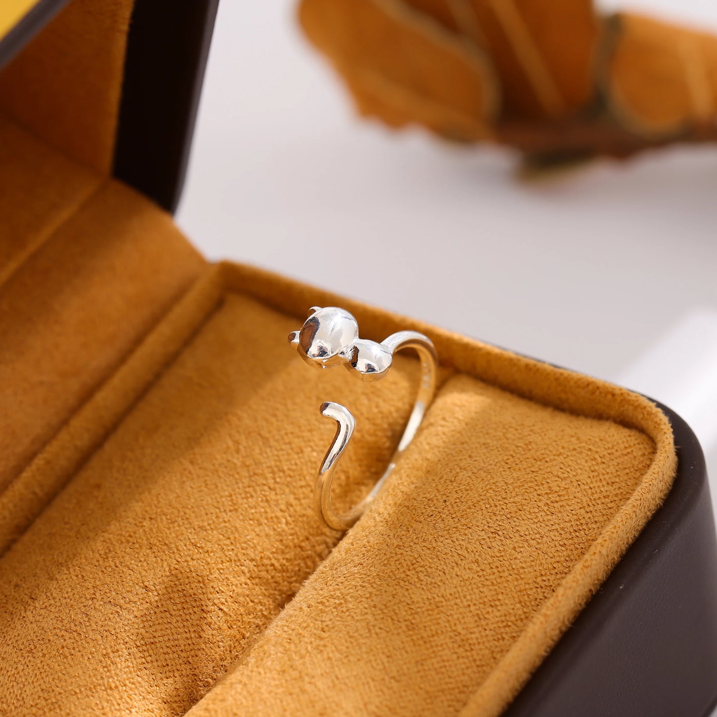 Cute Cat Sterling Silver Ring | Adjustable Animal Design | Women | USA Australia